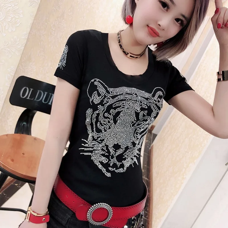 Новинка 2020 женские футболки с коротким рукавом и круглым вырезом облегающие