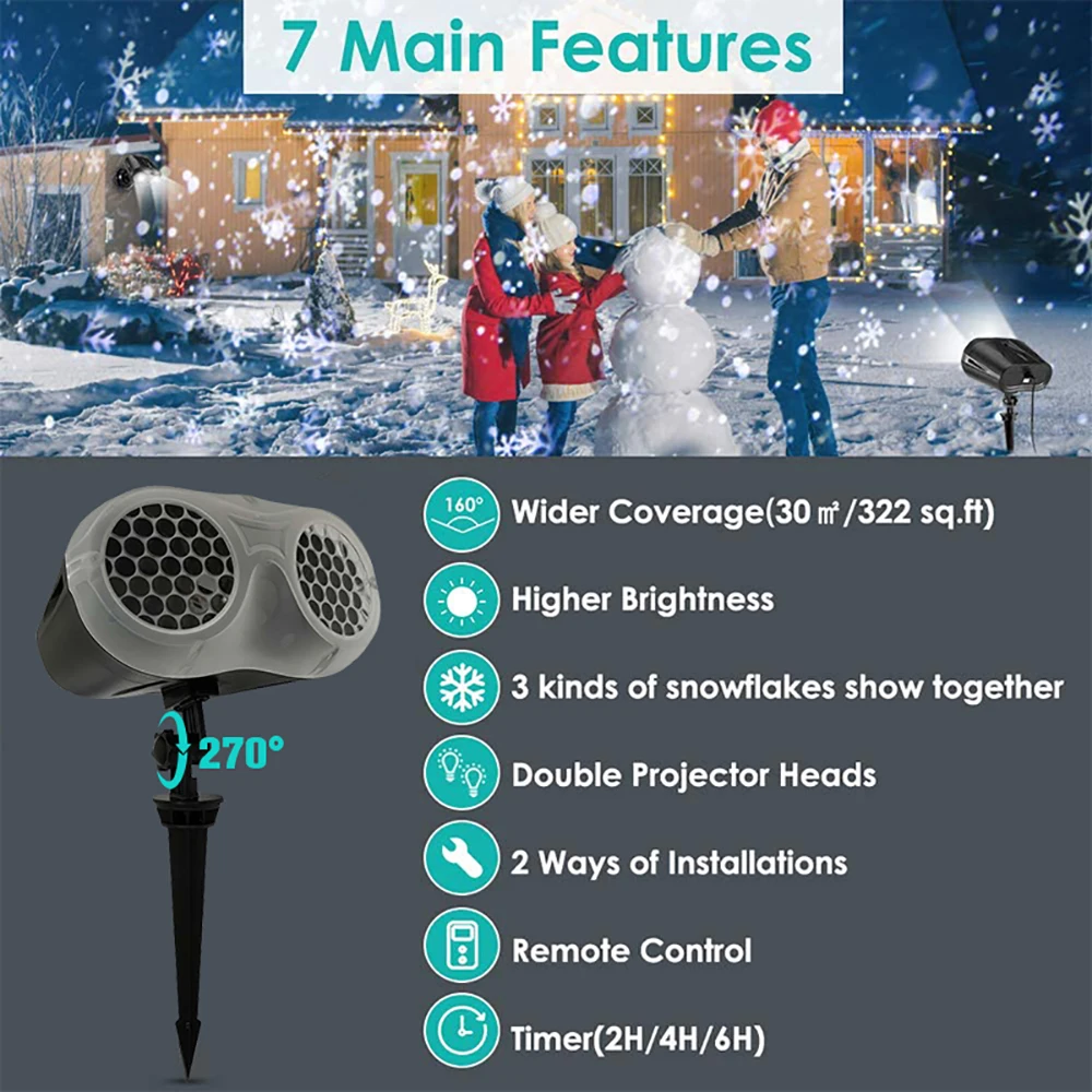 2021 Снежинка Рождественский светодиодный светильник с проекцией дистанционное
