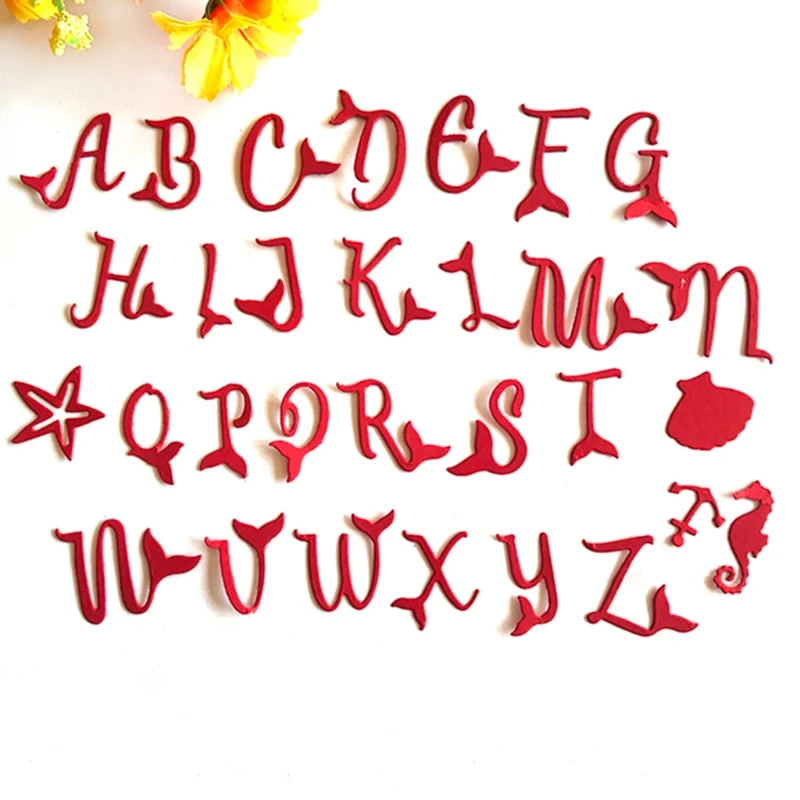 

Ocean Fish Alphabet Metal Cutting Dies Stencil Scrapbooking DIY Album Stamp Paper Card Embossing Decoration