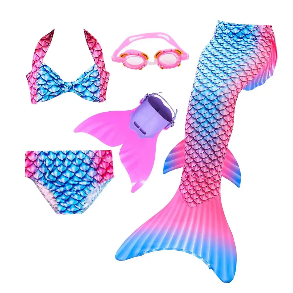 5 шт. девушки одеяло хвост русалки для плавания купальник косплея детское платье