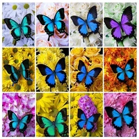 butterfly 5d diy diamond paintings full square round wall art rose flower pictures embroidery mosaic cross home decoration gift
