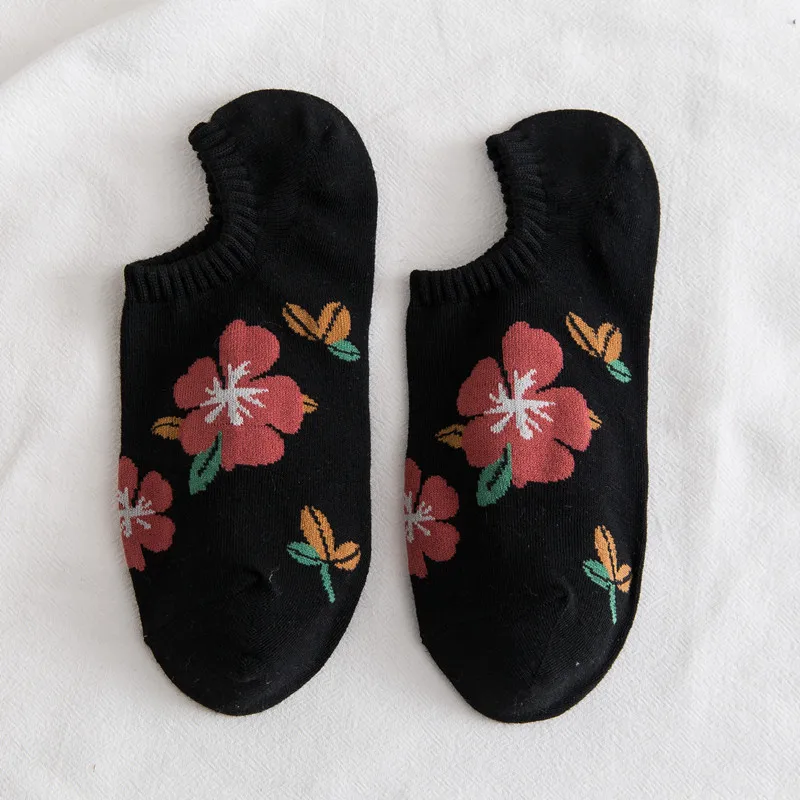 

Women's Socks Trending Boat Socks Thin Small Flower Sweet Shallow Mouth Ladies Sock Soft Pure Cotton InvisibleSpring And Summer