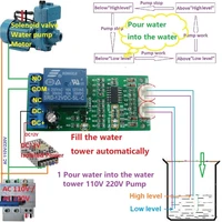 high medium and low water level indicator dc 12v water level sensor switch relay module for motor fish tank waterhouse