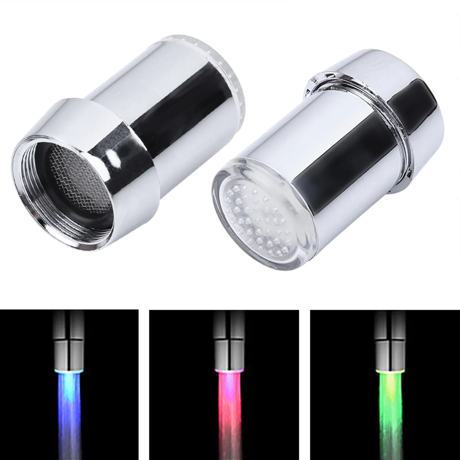 

Светодиодный насадка на кран, настенный светящийся смеситель с датчиком температуры, RGB подсветка, для кухни и ванной комнаты