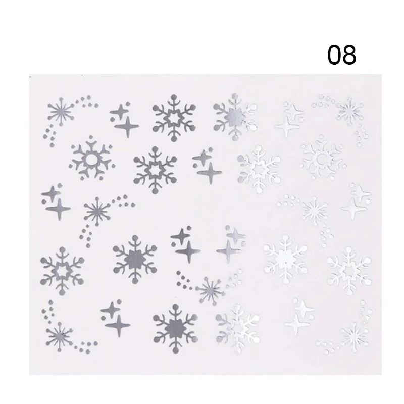 6.3-5.4cm 1 шт. Рождественская наклейка для ногтей Золотой Серебряный Снеговик Хэллоуин Паттер дизайн переводные наклейки Советы DIY украшения для ногтей - Цвет: 6.3-5.4cm