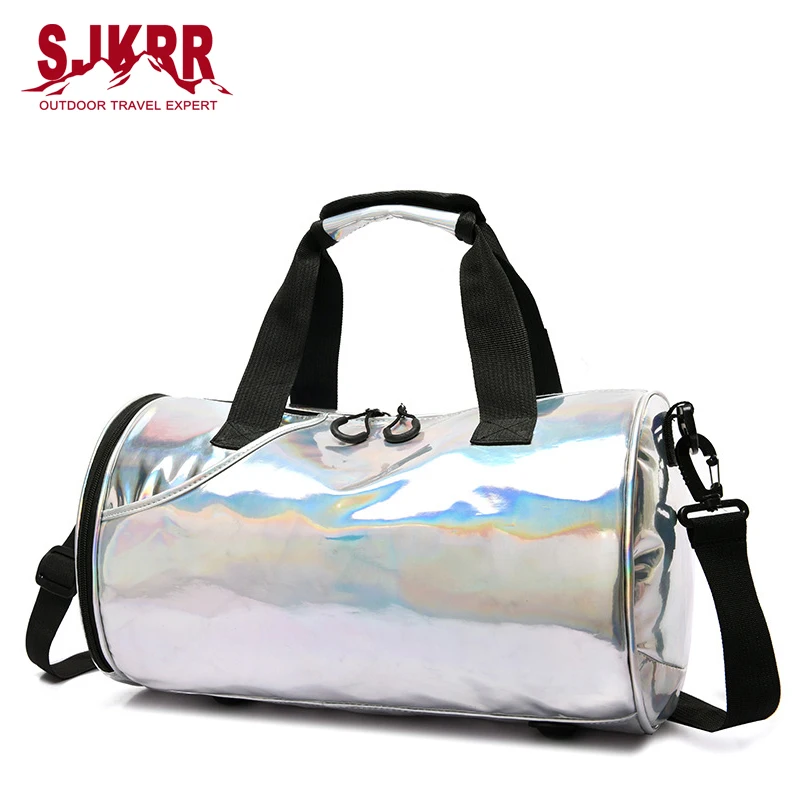 

S.IKRR Fashion Oxford Sports Bag For Women Fitness Dry Wet Separation Outdoor Travel Bag Luggage Cylinder Mulifunction Gym Bags