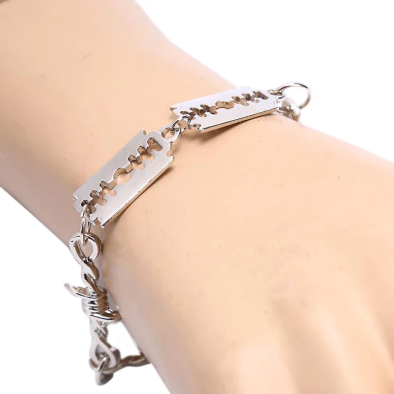 1 шт в стиле панк хип хоп шипы колье лезвие бритвы Форма кулон браслет для женщин