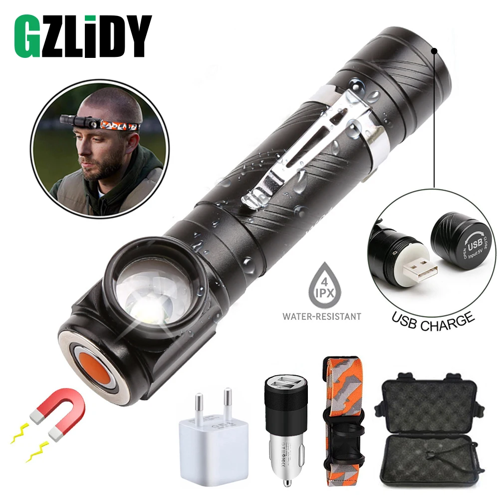 Перезаряжаемый Многофункциональный светодиодный фонарик Встроенный