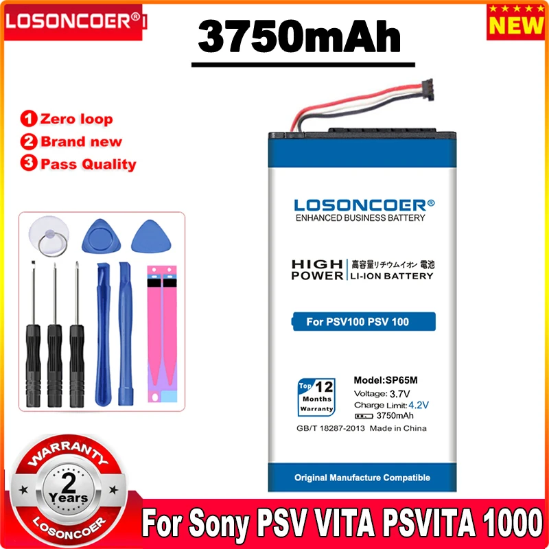 Аккумулятор LOSONCOER SP65M на 3750 мА · ч для Sony PSV VITA ITA 1000 psv SP65M|Аккумуляторы мобильных
