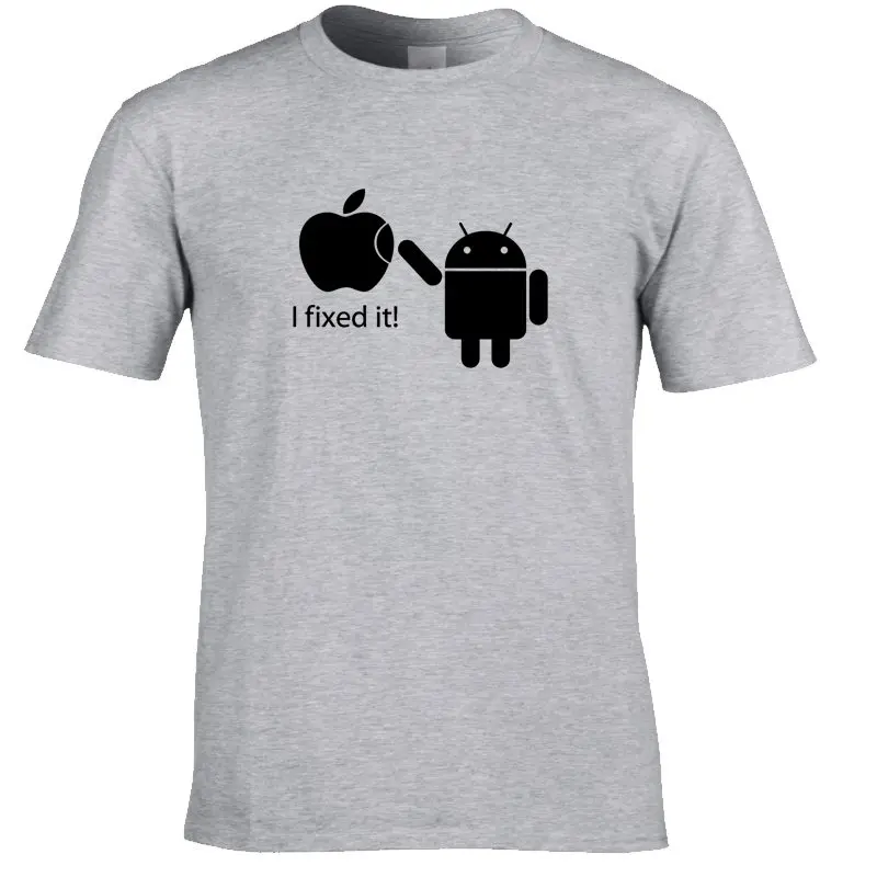 Хлопковые мужские футболки с надписью I Fixed It Android Apple Humor забавная футболка
