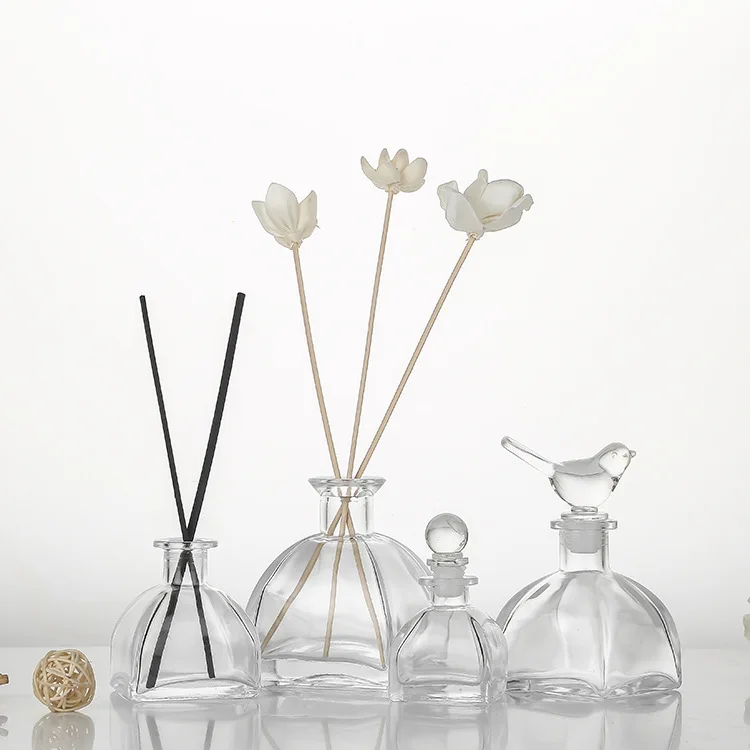 5pcs 150ml Yurt Aroma Glass Bottle Rattan Fragrance Diffuser Perfume Bottle Scent Volatilization Glass Container Home Decor