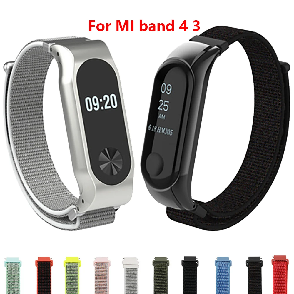 Ремешок для mi Band 4 3 band браслет нейлоновый Браслет Смарт-часы аксессуары наручные mi Band 3 для Xiao mi band 3 4 браслет