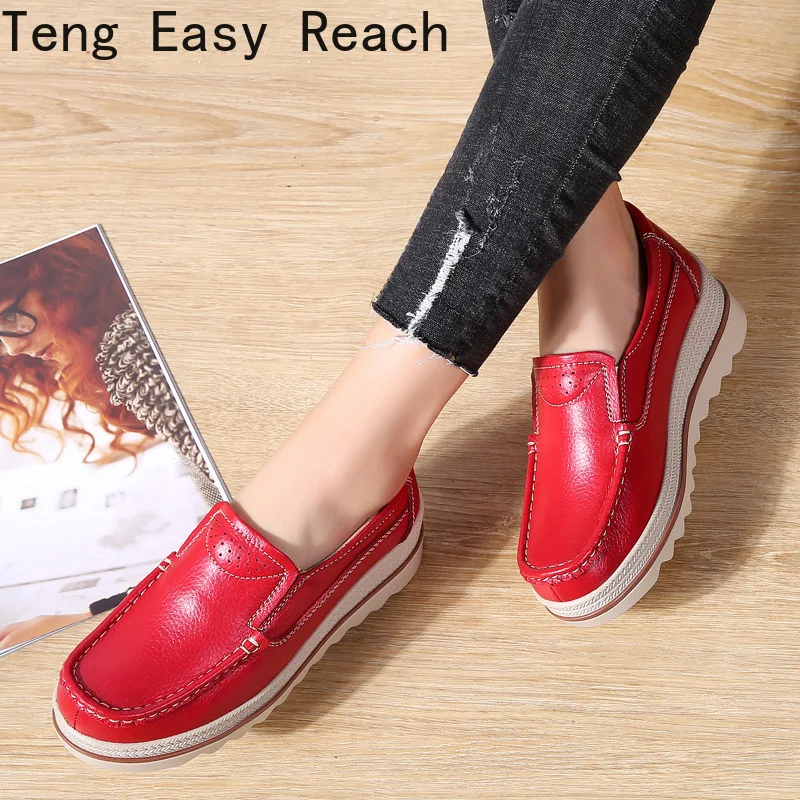 

2021 Autumn and Winter New Women's Shoes Korean Rocking Shoes Leather Slope Heel Casual Shoes Women's Single Shoes