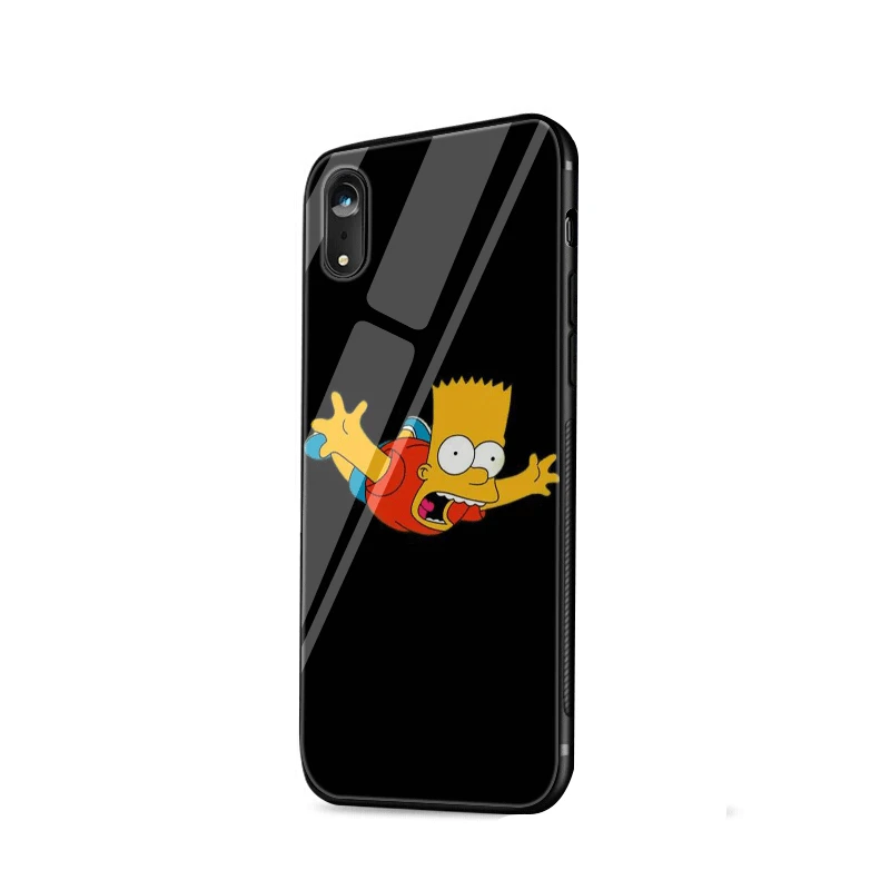 Чехол для телефона стекло iPhone 11 Pro X XS XR Max 6 6s 7 8 Plus 5 5S чехол Барт Симпсон Забавный