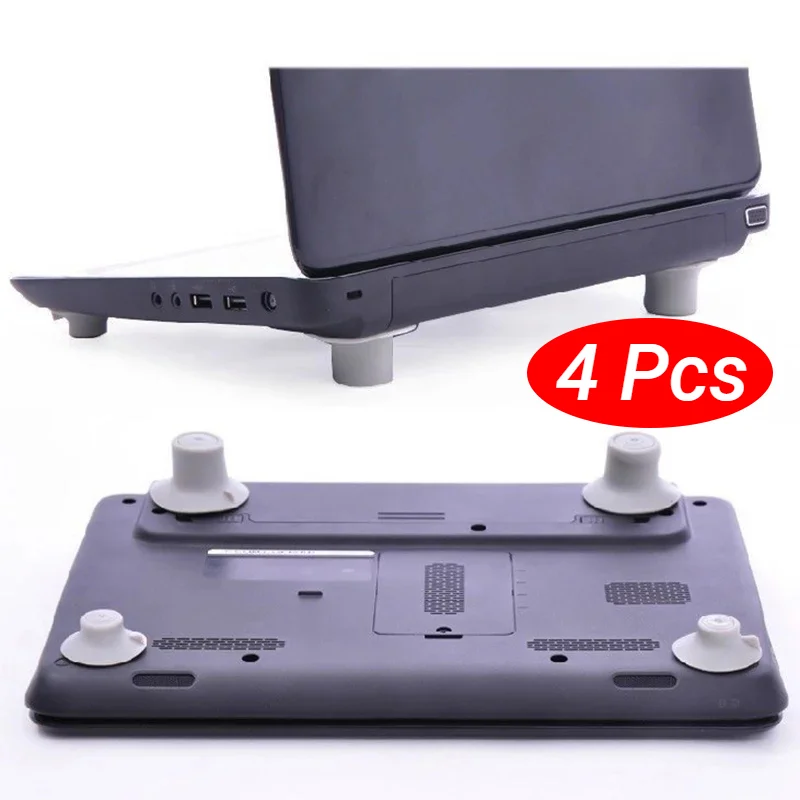 

4Pcs Laptop Cooling foot pad Portable Soft Silicone Mini Stand Holder Computer Height Increase Bracket Laptop Accessories
