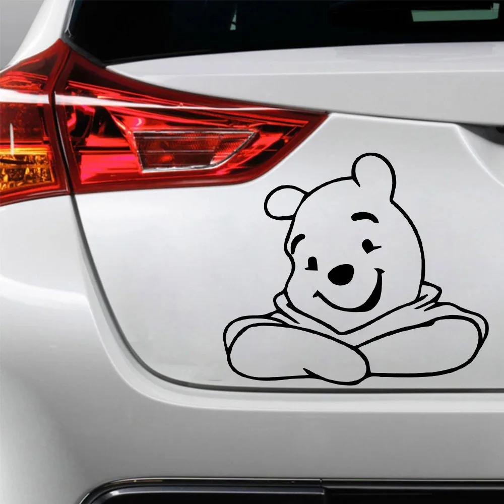 

Hot Cartoon Bear Carbon Sticker Interesting Vinyl Decals Car Sticker Black/Silver Car-Styling