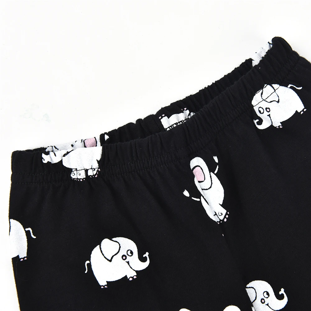 Для девочек пижама комплект одежды для сна с длинными рукавами и принтом слона