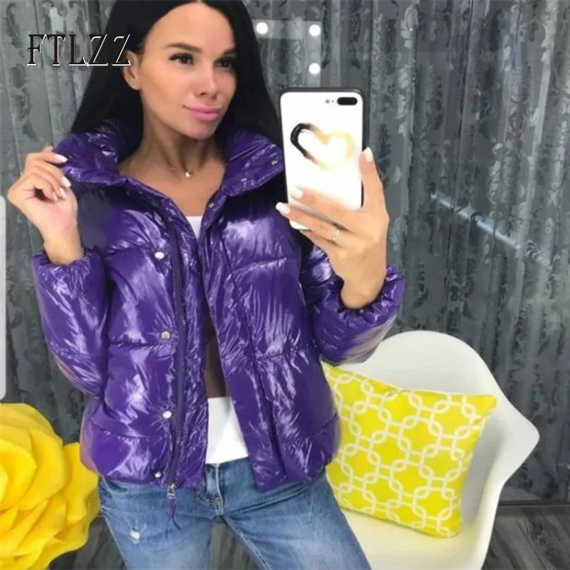 2019 Новая Осенняя зимняя короткая куртка Mujer Женская тонкая с длинным рукавом