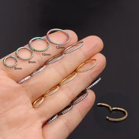 kaibin 1pc 16g stainless steel cz hoop hinged segment clicker ring nose septum jewelry helix cartilage daith piercing earring