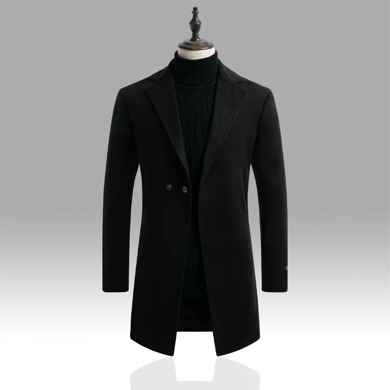 2019 осень и зима Британский стиль мужская Тонкая однотонная длинная Мужская