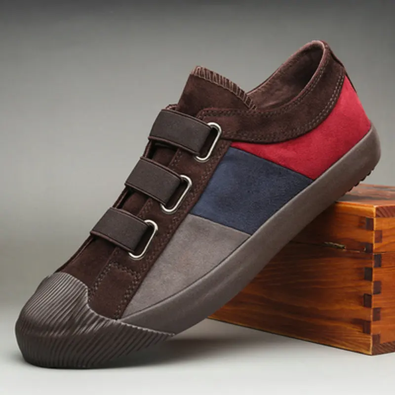 Fashion Men's Flats Men Casual Shoes Trainers Walking Breathable Loafers Driving Classic Black Gray Canvas Sneakers A11-54 - Цвет: 9110 coffee