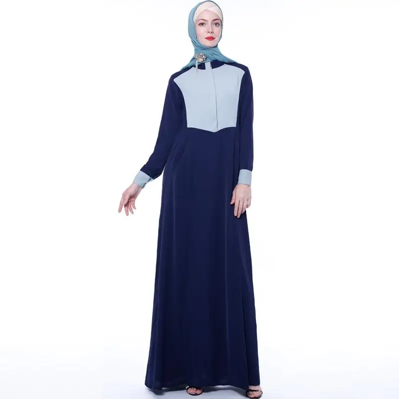 Elegant 2019 New Abaya Women Muslim Shirt Maxi Dress Islamic Patchwork Kaftan Vintage Jilbab Robe Gown Arab Cocktail Party 