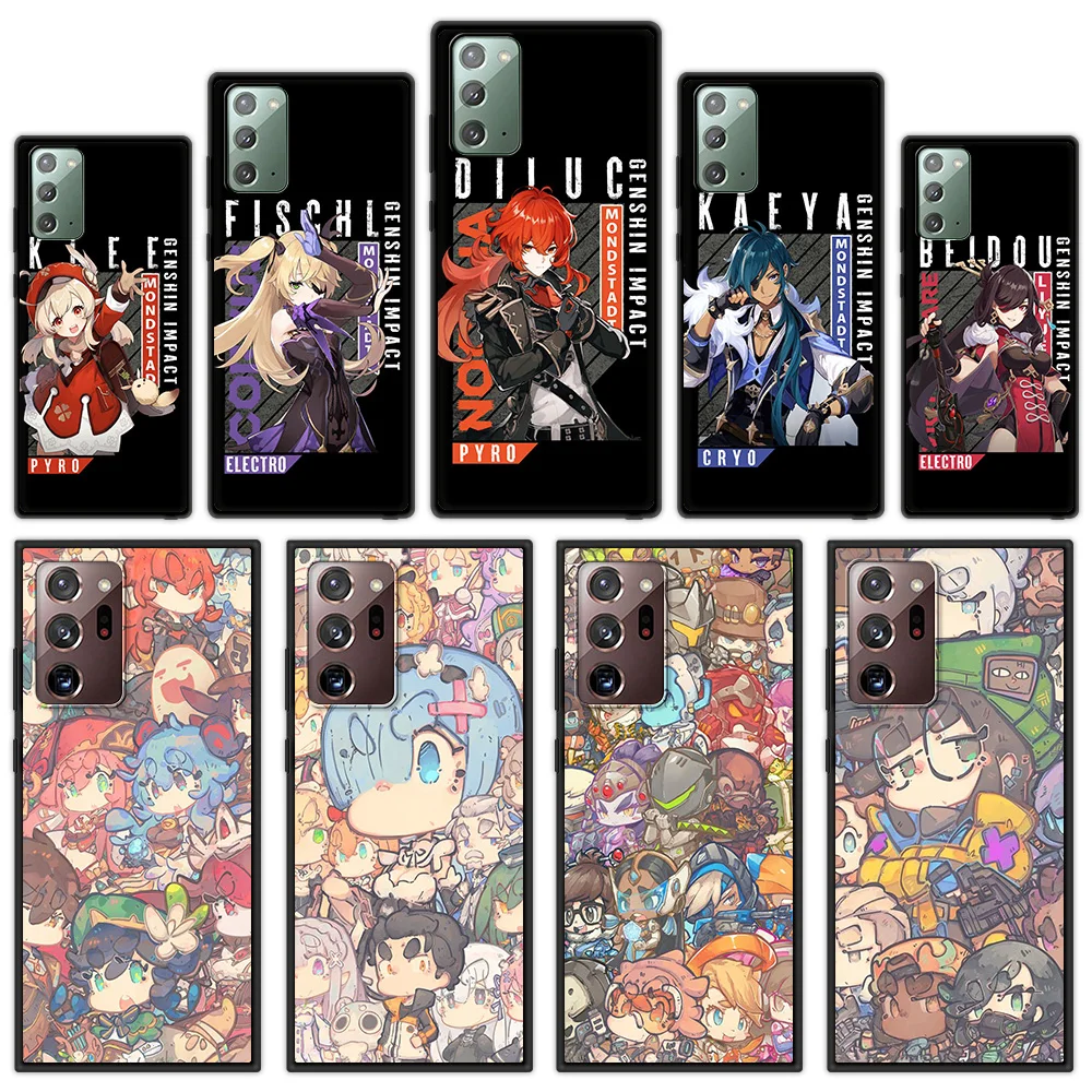 

Games Genshin Impact Hot Anime Phone Case For Samsung Galaxy Note 10 Lite 20 Ultra 10 Plus Soft Black Cover For M31 Shell funda