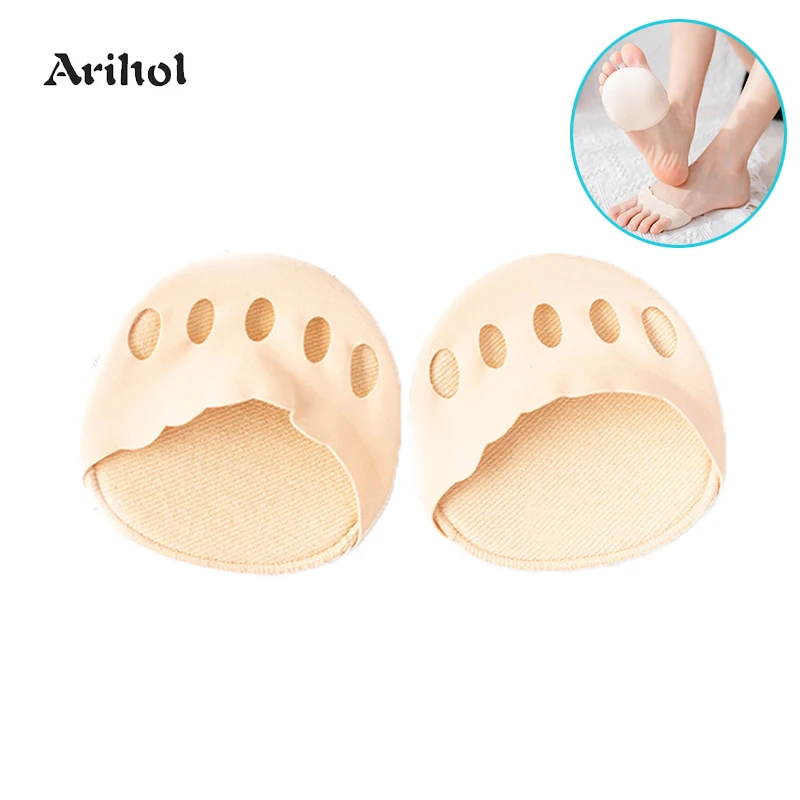 5 Pairs Toe Separator Honeycomb Fabric Forefoot Pad Breathable Ball Foot Cushions Soft Metatarsal Pads Assorted Anti-Slip