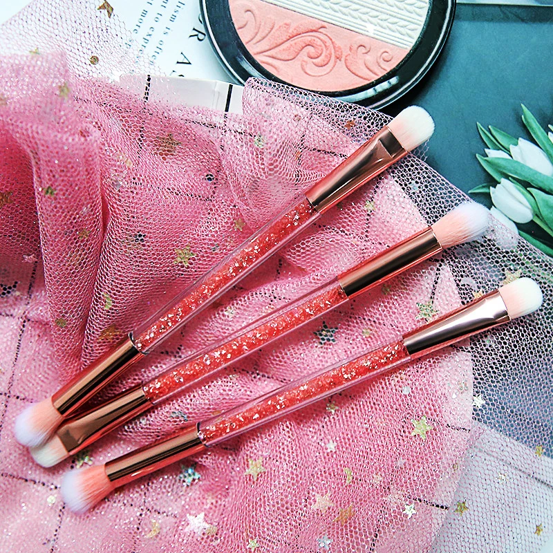 Кисти для макияжа косметика 1 шт. кисть теней розовая Кисть глаз двойная головка