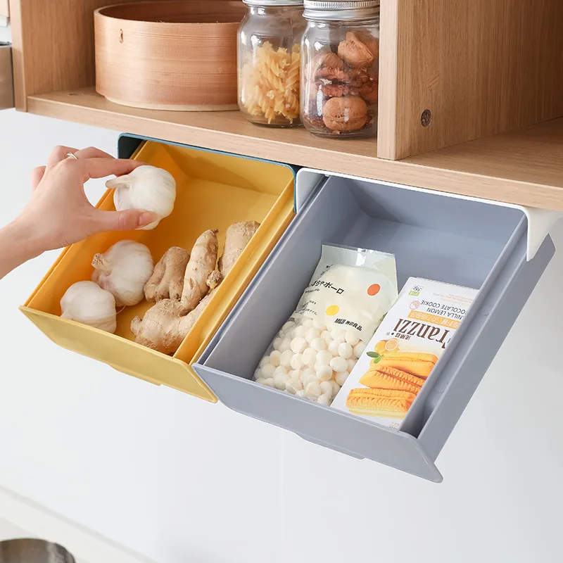 

Punching-free Adhesive Cabinet Lower Finishing Box and Desk Bottom Hidden Box Drawer Storage Box home organization and storage