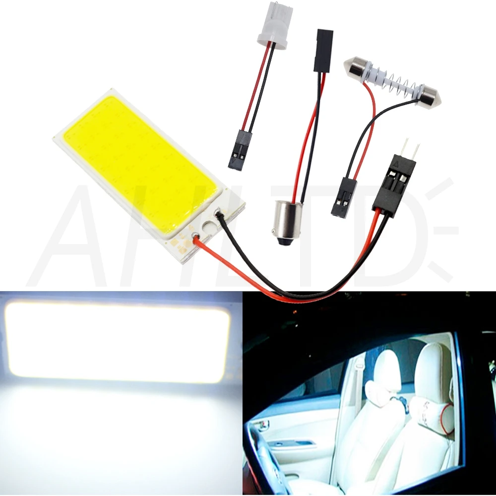 Автомобильные светодиодные лампы T10 C5W Cob 24 36 48SMD белого цвета для чтения, Автомобильные светодиодные лампы для парковки, автомобильные лампы для внутренней панели, светильник с фестоном, яркий светильник для номерного знака