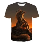 Мужская модная футболка, новинка 2019 года, 6XL крутая забавная футболка с 3D-принтом волка и животных, мужские летние топы с коротким рукавом, футболка