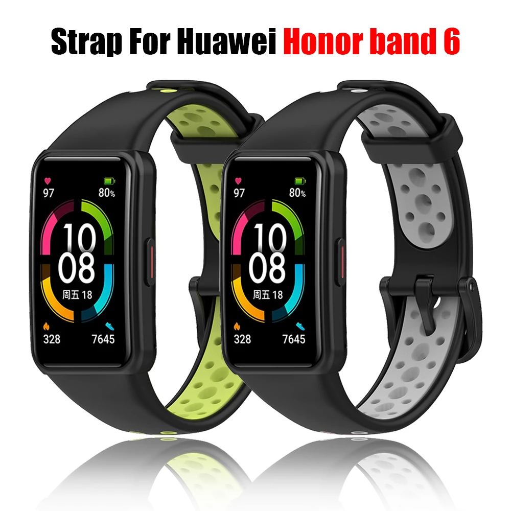 

Ремешок силиконовый для Huawei Honor Band 6, сменный Браслет для смарт-часов, аксессуары для часов, 2021