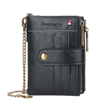 baellerry mens wallet new fashion pu leather wallets male hasp double zipper design coin purse id card holder men short purse