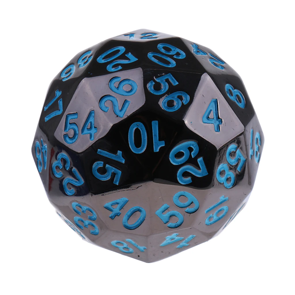 38 мм сплав многогранные игральные кости 60 сторонняя D60 плашка для D& D РГП настольная игра с сумкой