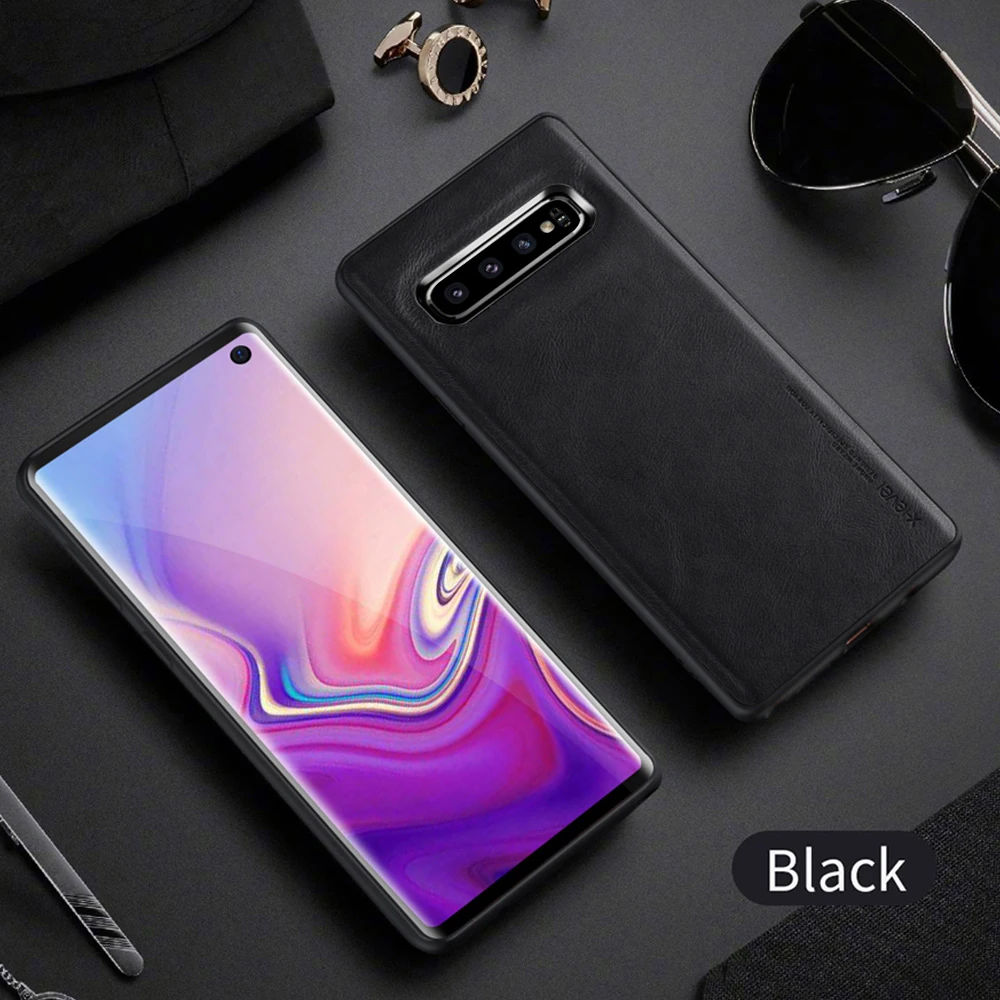 black LLZ. COQUE, ультратонкий кожаный чехол премиум класса, защитный чехол для samsung Galaxy S10e S9 S10 Plus Note 9, чехлы, чехлы - Цвет: black
