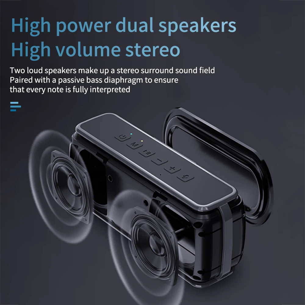 Cyboris 60W Speaker Type-C Charging Port TF Micro SD Card AUX In 6600mAh Capacity Battery Portable TWS Pairing Speakers - купить по