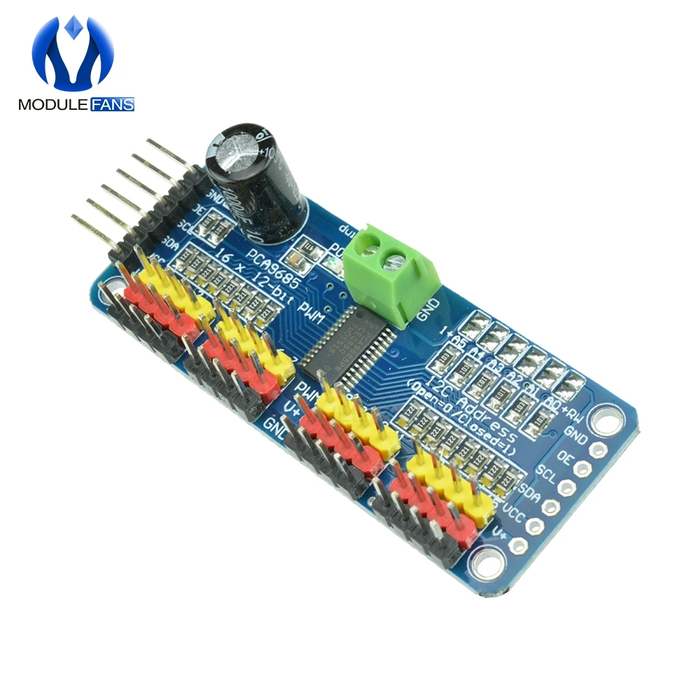 16 канальный 12 битный PWM сервопривод PCA9685 модуль 16CH I2C IIC интерфейсный щит для Arduino