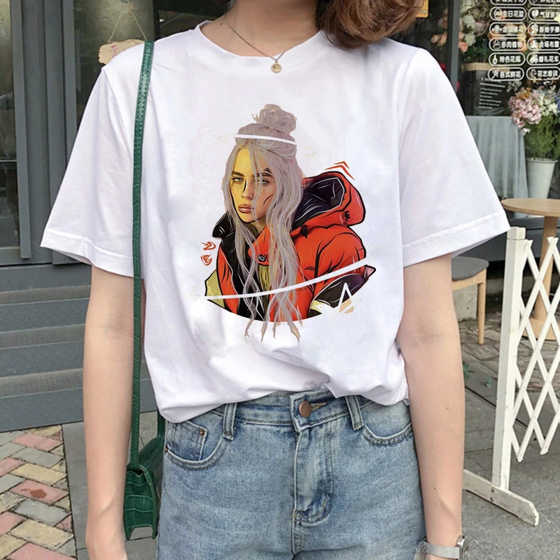 4002 Billie Eilish Harajuku графическая модная футболка для женщин 90s хип-хоп Ullzang футболка Bad Guy забавная футболка buy Friend Топ Футболка женская - Цвет: 4002