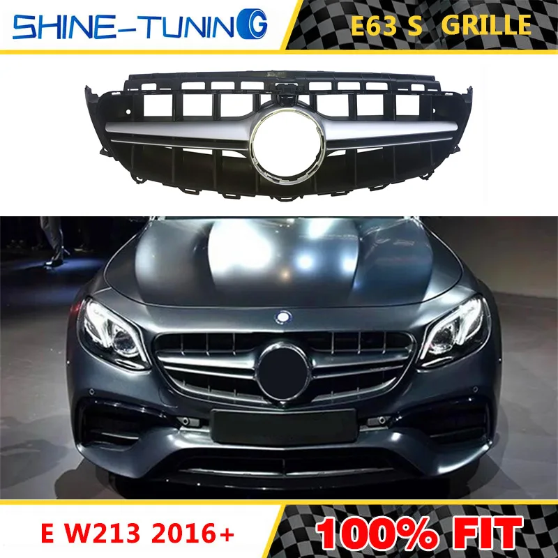Подходит для нового E Class W213 E63 amg GTR GT R w213 grill E200 E300 E320 без эмблемы 2016 2019 с/без камеры