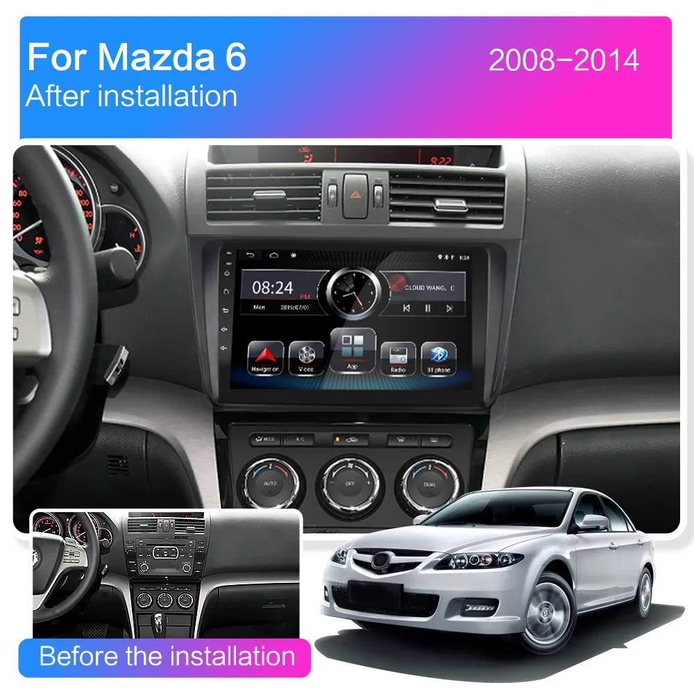 Головное устройство на Android 2 Гб ОЗУ аудио GPS навигация для Mazda 6 2008 2009 2010 2011 2012 2013 2014