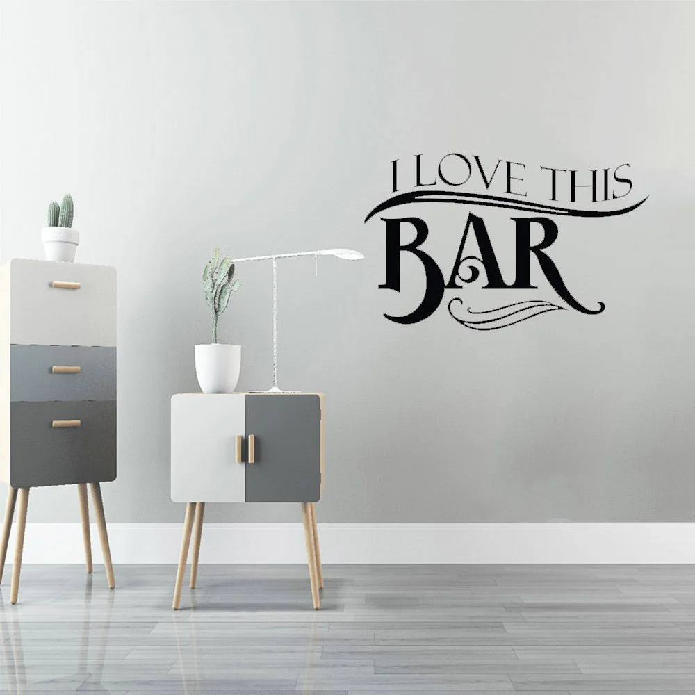 

I Love This Bar Wall Decal For Kitchen Bar Drinking Quote Food And Drink Removeable Wall Decor Vinyl Wall Sticker ov585