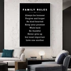 Мотивационное искусство, холст, живопись, правила семьи, вдохновляющий постер, печать, настенное искусство, картина для гостиной, Куадрос, домашний декор