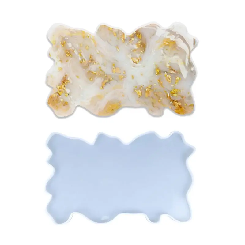 

Crystal Epoxy Resin Mold Irregular Tray Coaster Casting Mould Handmade DIY Craft