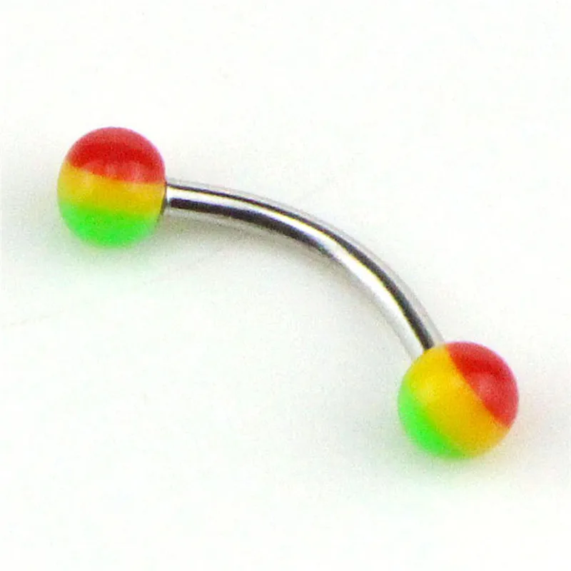 20 шт акрил нержавеющая сталь смесь бровей губ для живота языка бар кольца штанга