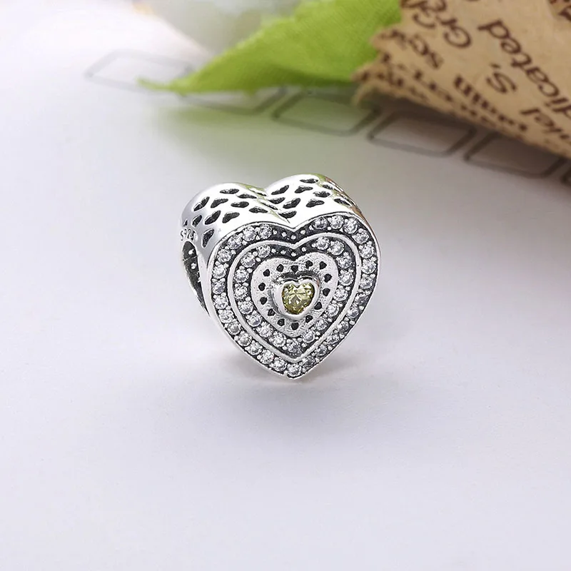 

Бусина из серебра 925 пробы, в форме сердца