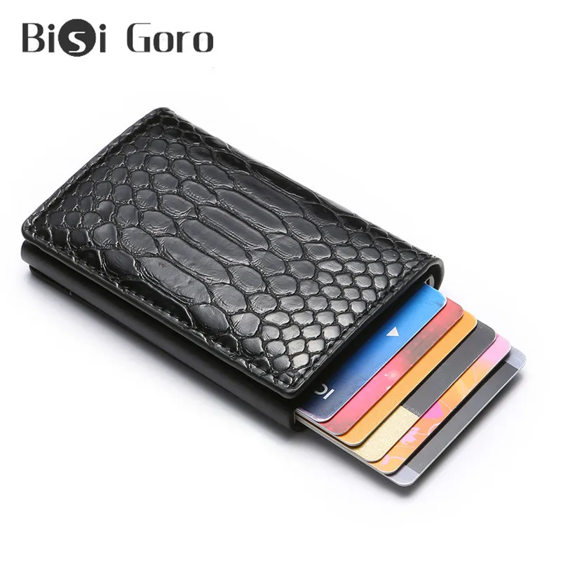 BISI GORO RFID смарт-Кошелек из искусственной кожи высококачественный чемодан
