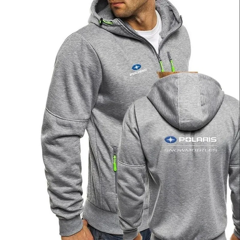 

NEW Polaris Snowmobiles Print Autumn Men Hoodies Zipper Sweatshirt Streetwear Jacket Mens Hooded Tracksuit Slim Fitness Outwear