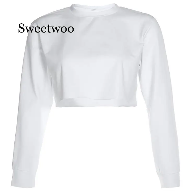 Модная женская футболка укороченный топ 2020 осенняя свободная Дамский