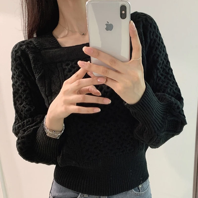 Женские Модные трикотажные пуловеры осенний зимний свитер женские джемперы с